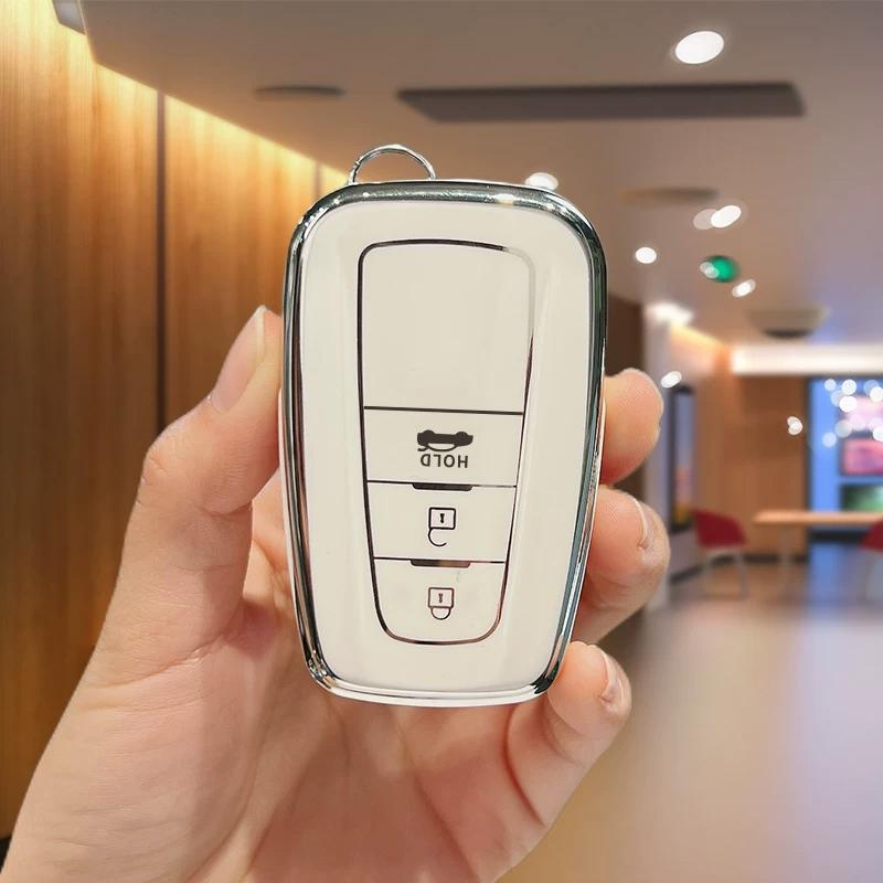 Auto Keyless Protector Shell Fob For Toyota Highlander Prius C-Hr Corolla Hybrid  Rav4 Camry Car Key Case Cover Accessories