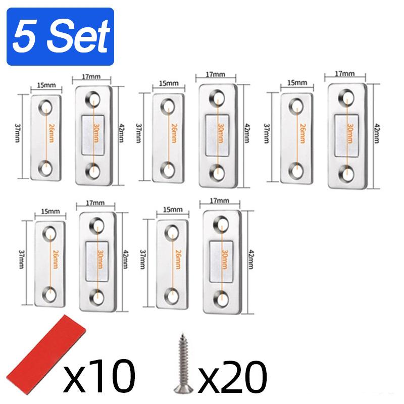 20/1Set Self Adhesive Magnetic Cabinet Catches Invisible Magnets Door Stopper Patch Furniture Drawer Window Door Closer Latch