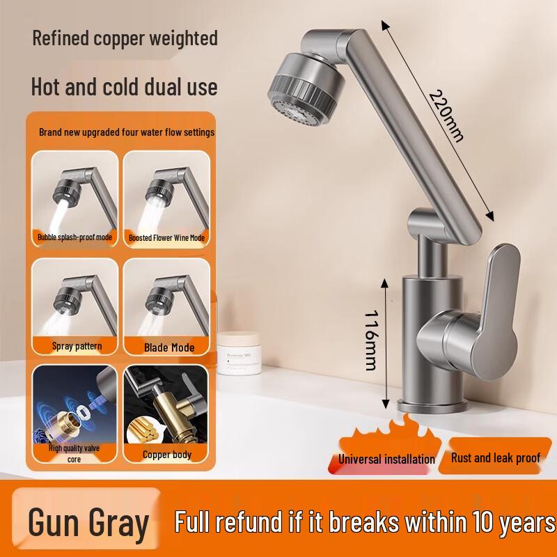 Mengwan Universal Rotating Brass Kitchen Faucet