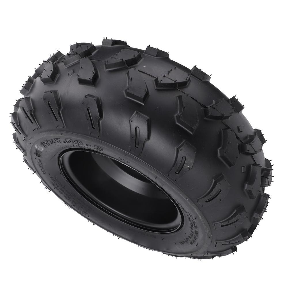 8in Rubber Vacuum Tire 17X7.00 8 17 7 8 Aluminum Alloy Rim Non Slip Textured Wheel Replacement for ATV Quad Off Road Go