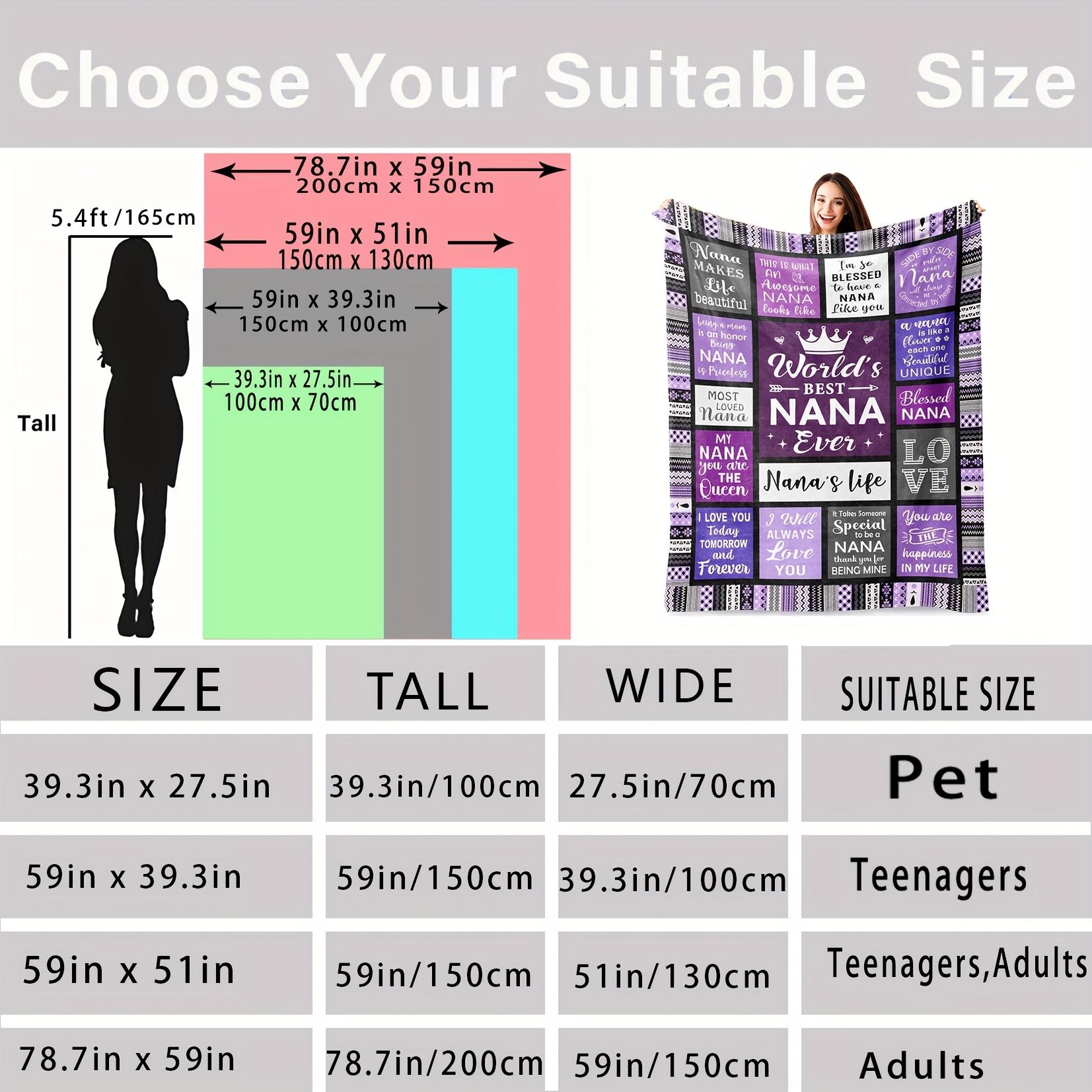1pc Grandma Gifts, Grandma Gifts Creative Cover Blanket, Grandma Birthday Gifts, Grandchildren Gifts for Grandma, Best Grandma Gifts, Happy 100x150cm
