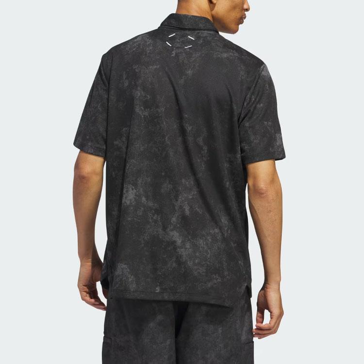 Adidas Adicross Polo Shirt Tie-Dye Cuffs Logo Short Sleeve Polo Men Tops Black IT8323