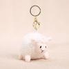 Cute Fluffy Sheep Plush Keychain Soft Fuzzy Fabric Lovely Bow Accent Backpack Charm for Girls Daily Wear