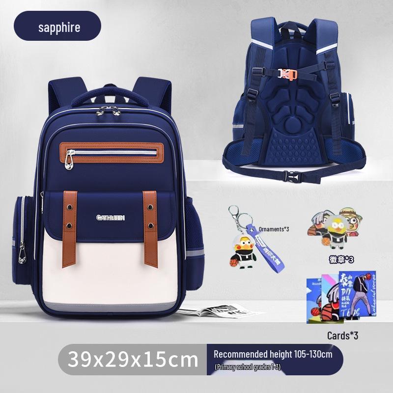 Capybara Oxford Spine-Support Backpack for Grades 1-6: Boys & Girls School Bag