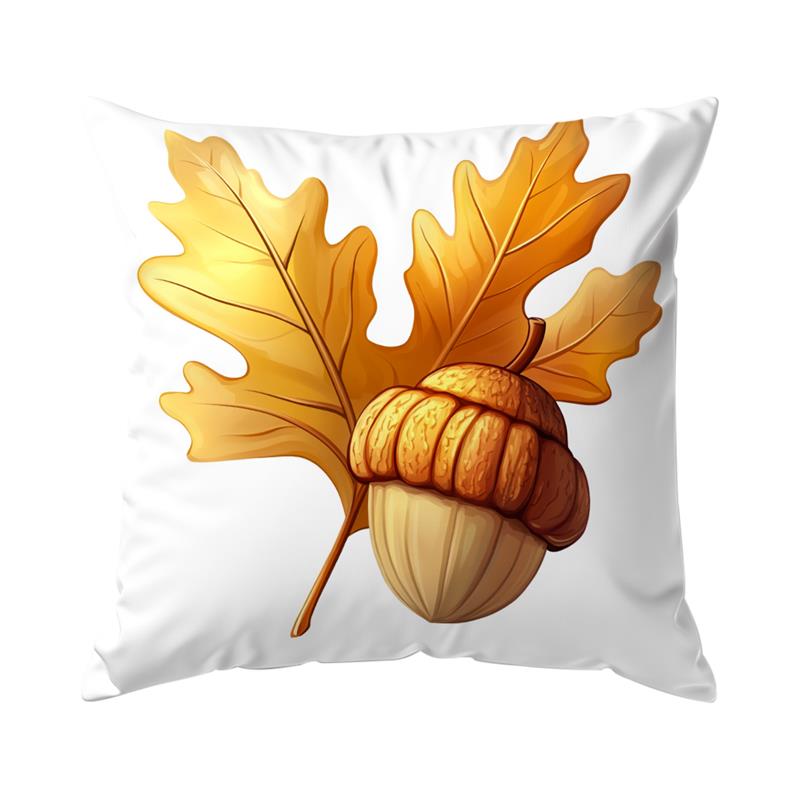Home Decor Autumn Oak Leaves And Acorns Throw Pillow Covers Pattern Cushion Cover Suitable For Sofa Bedroom Car Pillow Cover