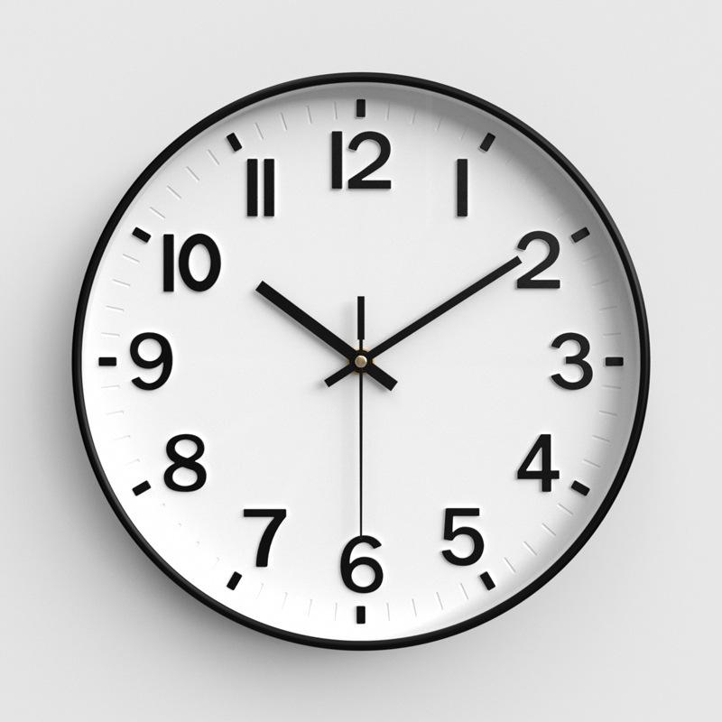 Living Room Wall Clock Modern Simple Home Clock Bedroom Silent Wall Clock Round Quartz Clock 12 Inches 30CM