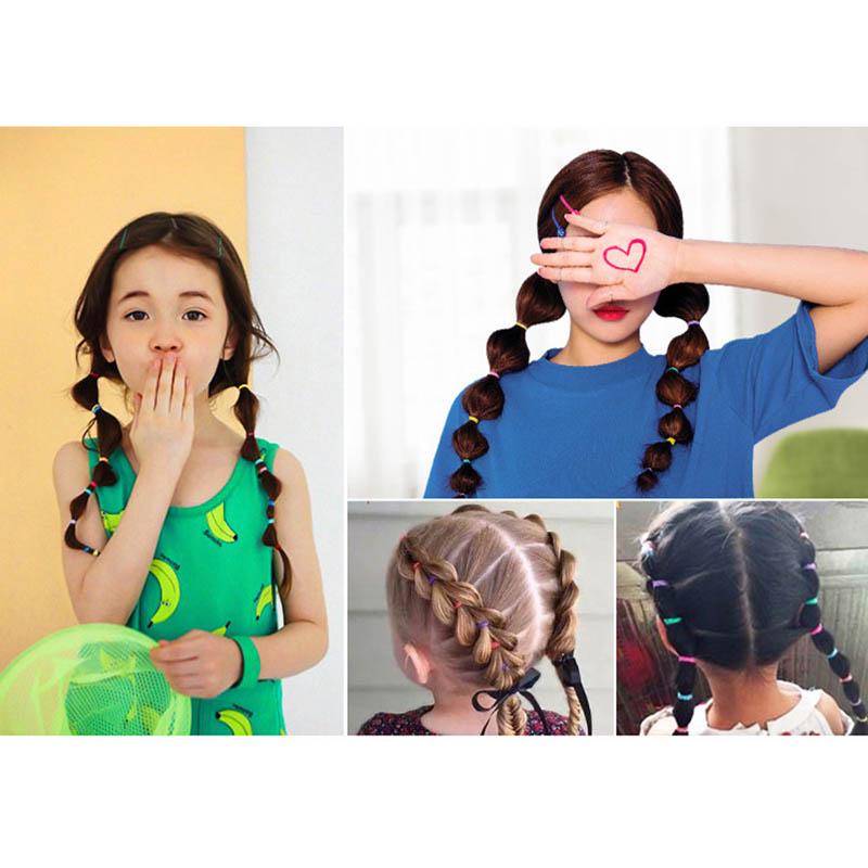 500Pcs Baby Kids Hair Accessories Disposable Rubber Band Hair Ties Womens Girls