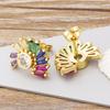 Nidin New Design Bohemian Rainbow Rhineston Crystal Earrings For Women Luxury Fashion Colorful Party Anniversary Jewelry Gifts
