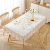 90*140cm Waterproof Oilproof Heat-resistant Wash-free Gold Foil TableclothTable Cover for Kitchen Living Room Decor