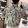 Fashion Vintage Printed Shirts Men's Clothing Polo-Neck Summer New Single-breasted Casual Loose Japan Style Short Sleeve Shirts