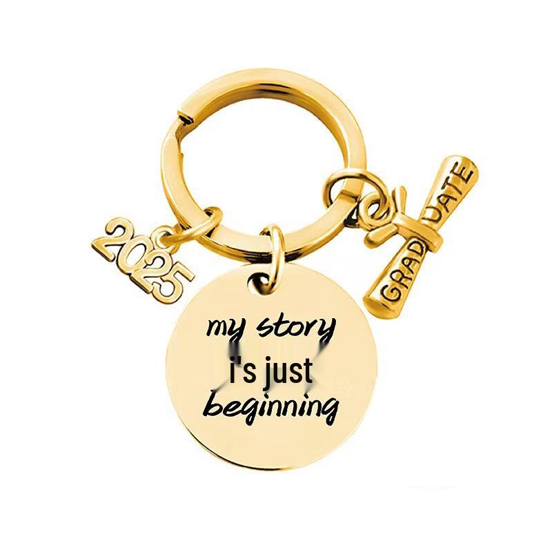 Stainless Steel Graduation Keychain Pendant - Gift Engraving Available
