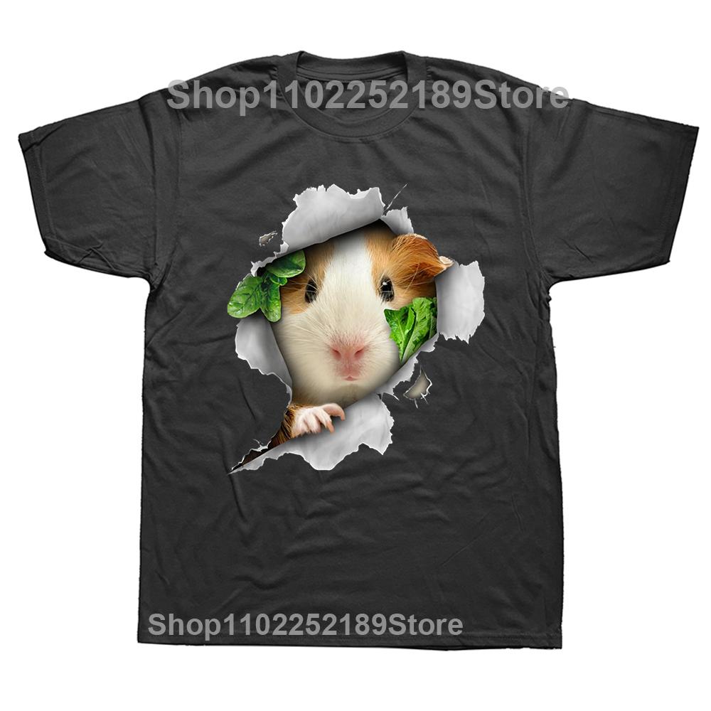 Guinea Pig Lover Pet Potato Print Funny Cotton Men T-shirt Cute Tshirt Summer Fashion Cartoon Top Shirts Punk Male T Shirt
