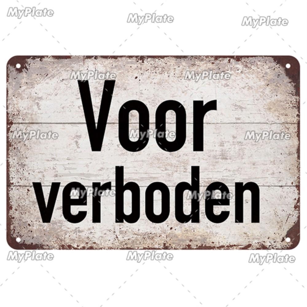 

[MyPlate] Retro Vintage Verboden Sign Poster Metal Sign Plate Tin Sign Wall Crafts Decor For Garage Home Plaque Decoration Gift