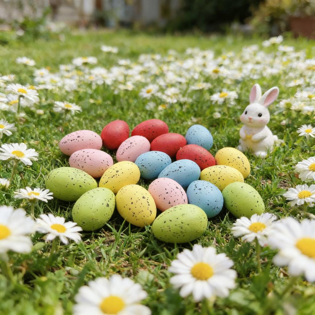 20 st Påskägg, Mini Duvägg, Påskpresenter, Prickiga Påskägg Dekorerade med Blomsterkrans, Simulerade Ägg, Heminredning