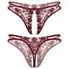 Adult Men Lingerie Briefs Flower Embroidery Lace Thong Underwear