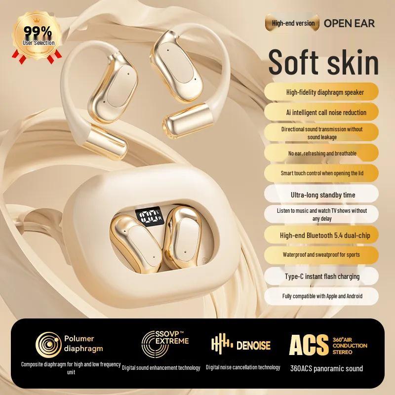 2025 Open-Ear Bluetooth Headphones with Ultra-Long Battery Life for Comfortable Long-Wear