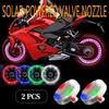 Solar powered car wheel hub lights ghost fire rainbow flashing decorative lights electric car valve lights motorcycle tire light