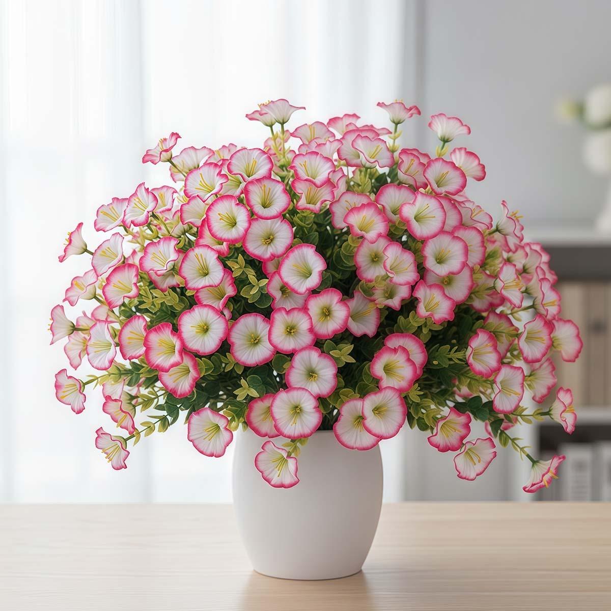 

6PCS Artificial Hanging Flowers for Decor, Faux UV Resistant Morning Glory Hanging Plants Spring Summer Flower for Garden Porch Patio Balcony Yard 6pcs
