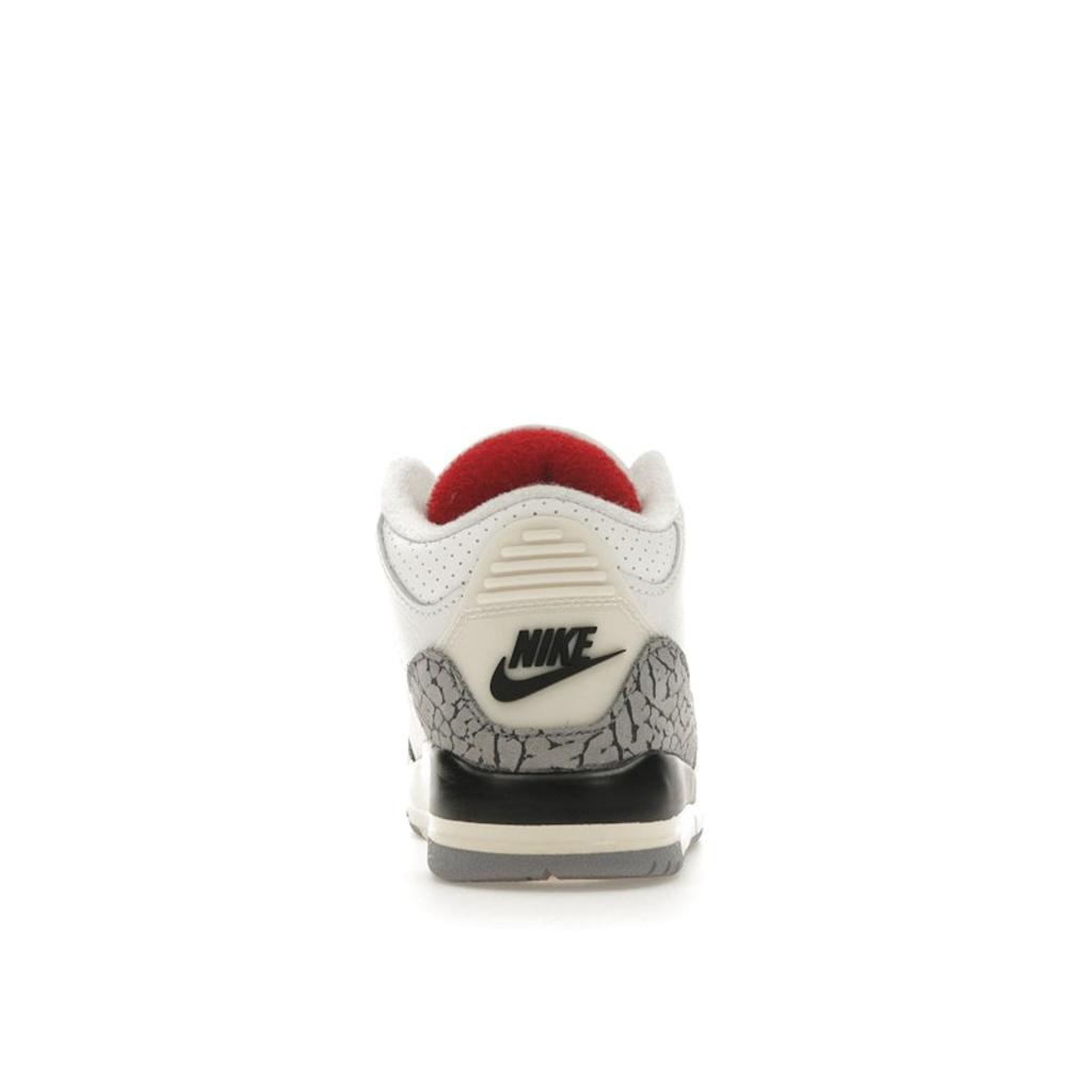 Air Jordan 3 Retro PS White Cement Reimagined Kids Sneakers Summit-White Fire-Red Black DM0966-100