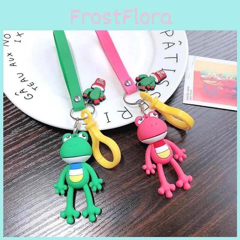 Cute Trendy Ins Style Frog Keychain Silicone Material Personalized Bag Accessory Gift