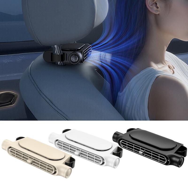 

Backseat Fan Car Headrest Fan Angle Adjustable 3000mAh Rechargeable 3-Speed Adjustable Cooling Devices For Truck Camping Van RV абрикосовий