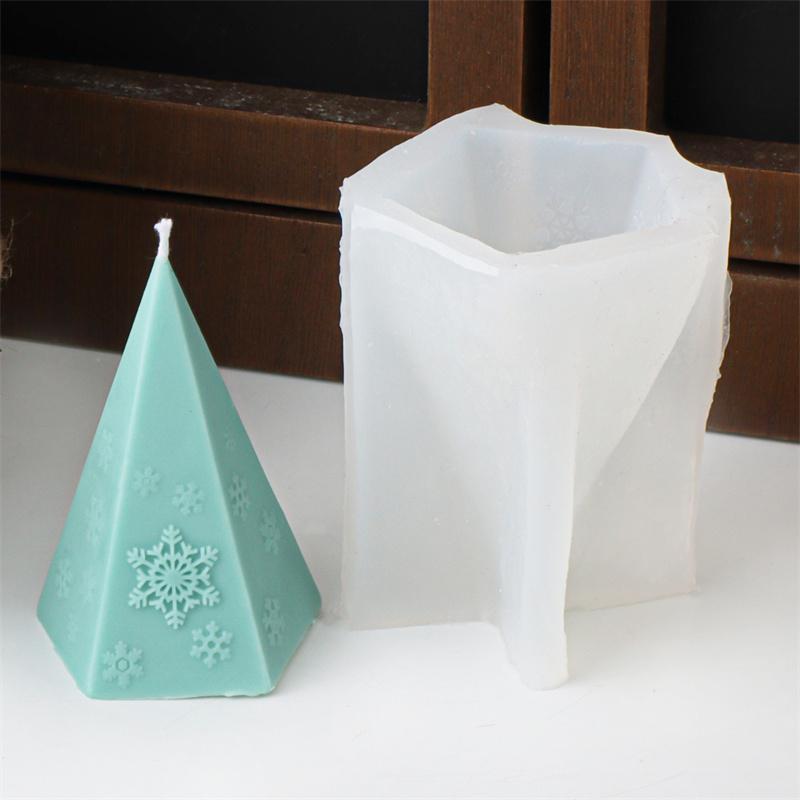 Christmas Silicone Molds Candles Triangle Christmas Tree Snowflake Styles DIY Home Decor Aromatherapy Candle Plaster