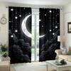 Starry Night Moon and Forest - Pole Bag Curtains, Bedroom and Living Room Decoration, Home Decoration, Living Room Decoration