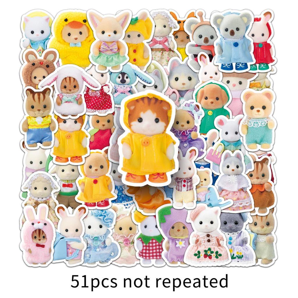 51 Sanrio Stickers: Cute Dolls & Trendy Accessories for Phones, Diaries, Water Bottles.