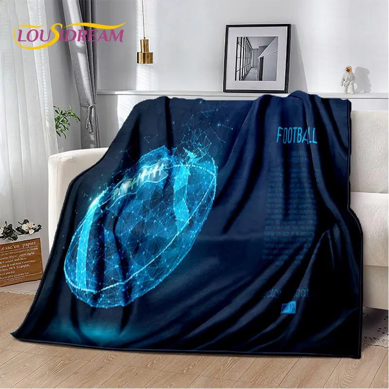 American Football Rugby Soft Plush Blanket,Flannel Blanket Throw Blanket for Living Room Bedroom Bed Sofa Picnic Cover Kids Warm