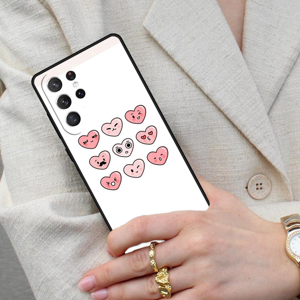 Pastel Pink Quotes Hearts Cell Phone Case for Samsung Galaxy S26 Ultra S25 S24 S23 S22 S21 S20 Note10 Cover
