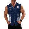 Men's Workwear Lapel Button-Down Vest Shirt - Lightweight Sleeveless Top