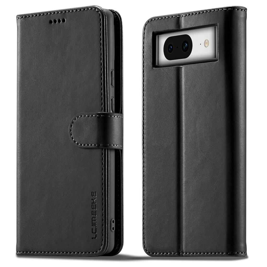 LC.IMEEKE For Google Pixel 8 PU Leather Folio Case Stand Wallet Calf Texture Phone Cover