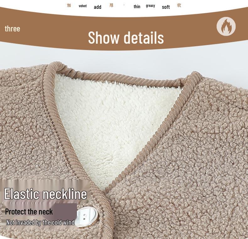 Women's Lamb Fleece Vest Coat - Warm Winter Fashion for Mom