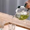 200ml Klar Värmebeständig Liten Glas Tekanna med Rostfritt Stålfilter Liten Bryggning Blomma Grönt Te Kanna Kung Fu Te Set