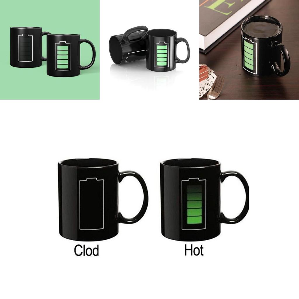 Farbwechselnde Keramiktasse mit Glühbirnen-, Tetris- und Batteriemuster zum Verschenken und für Werbezwecke