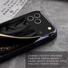 Silk Golden Line For Apple Black Phone Case For iPhone 17 16 15 14 13 12 Mini 11 Pro Max 17 Air 7 8 Plus XR X Glass Back Cover