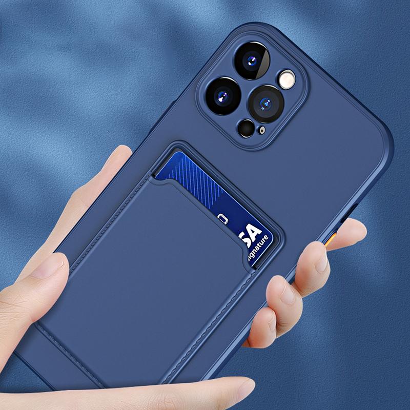 Wallet Soft Silicone TPU Card Pocket Holder Case For For Iphone 15 14 13 12 11 Pro XS Max Mini XR X XS 8 7 Plus Plain Bumper Cover