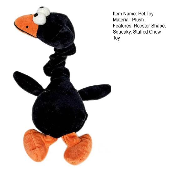 Plush Squeaky Dog Toy Long Neck Bird Dog Chew Toy Soft Stuffed Rooster Puppy Teething Toy for Dogs Interactive Play Tug-of-War