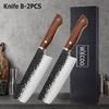 WXCOO Stainless Steel Kitchen Knife Utility Knife for Cooking Santoku Meat Cutting Hand Forged Butcher Chef Fruit BBQ Tools