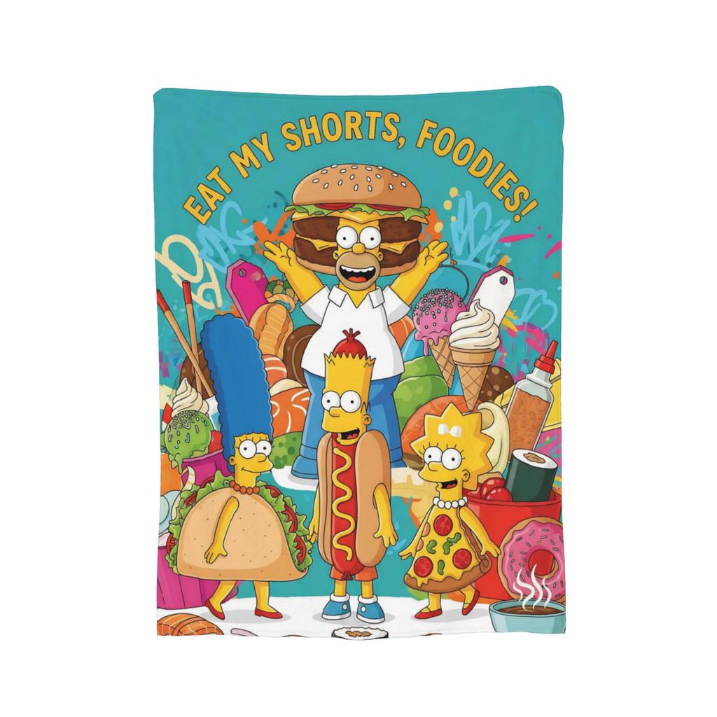 Funny The S-Simpsons Cartoon Blanket Fleece Spring Autumn Portable Lightweight Thin Throw Blanket for Bed Car Quilt