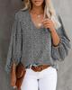 1116 eBay New, European and American Style V-neck Color Lantern Sleeve Shirt, Women's Shirt