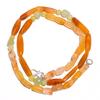 Natural Orange & Green Aventurine Gemstone Smooth Beads Necklace 17" UB-3005 UB-3005