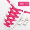 No Tie Shoelaces for Sneakers Flat Shoe Laces Elastic Metal Lock Convenient Personality Lazy Shoelace Rubber Band 1 Pair