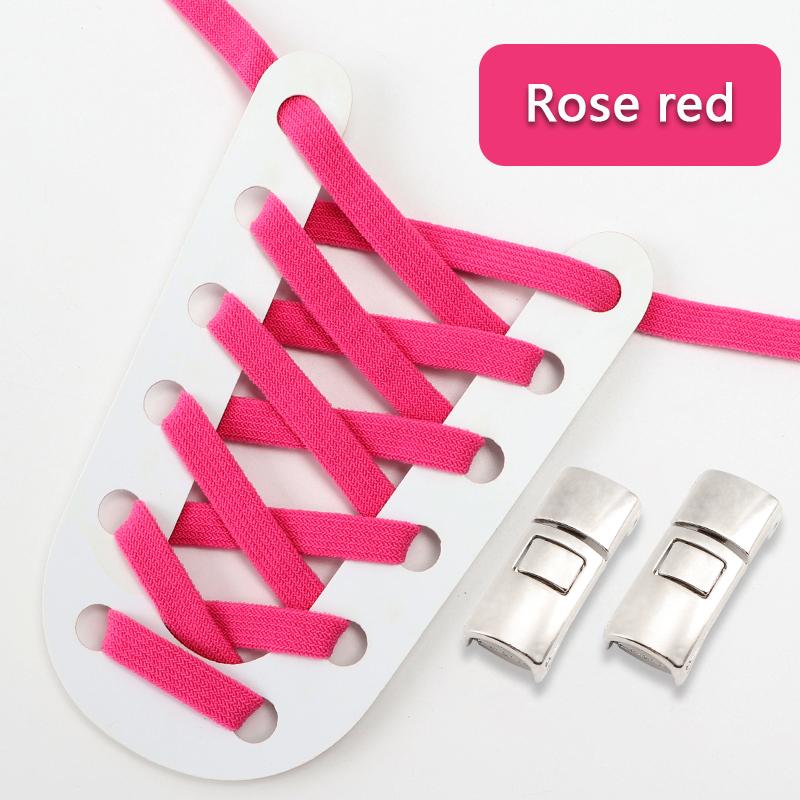 No Tie Shoelaces for Sneakers Flat Shoe Laces Elastic Metal Lock Convenient Personality Lazy Shoelace Rubber Band 1 Pair