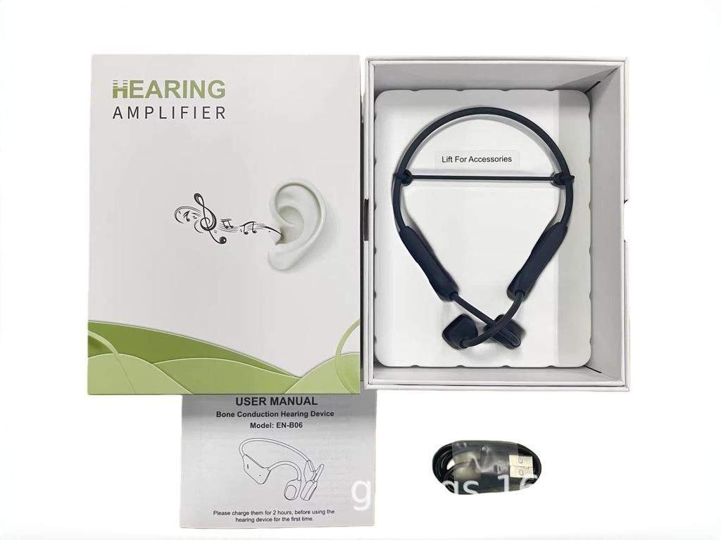 Senior Bluetooth Bone Conduction Earphones: Hearing Aid & Amplifier, Ultra-Long Battery Life, High Sound Quality.