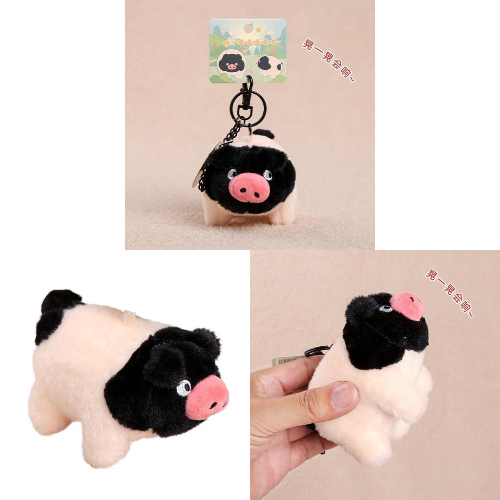 Short Plush Pig Keychain With Sound For Girls And Boys