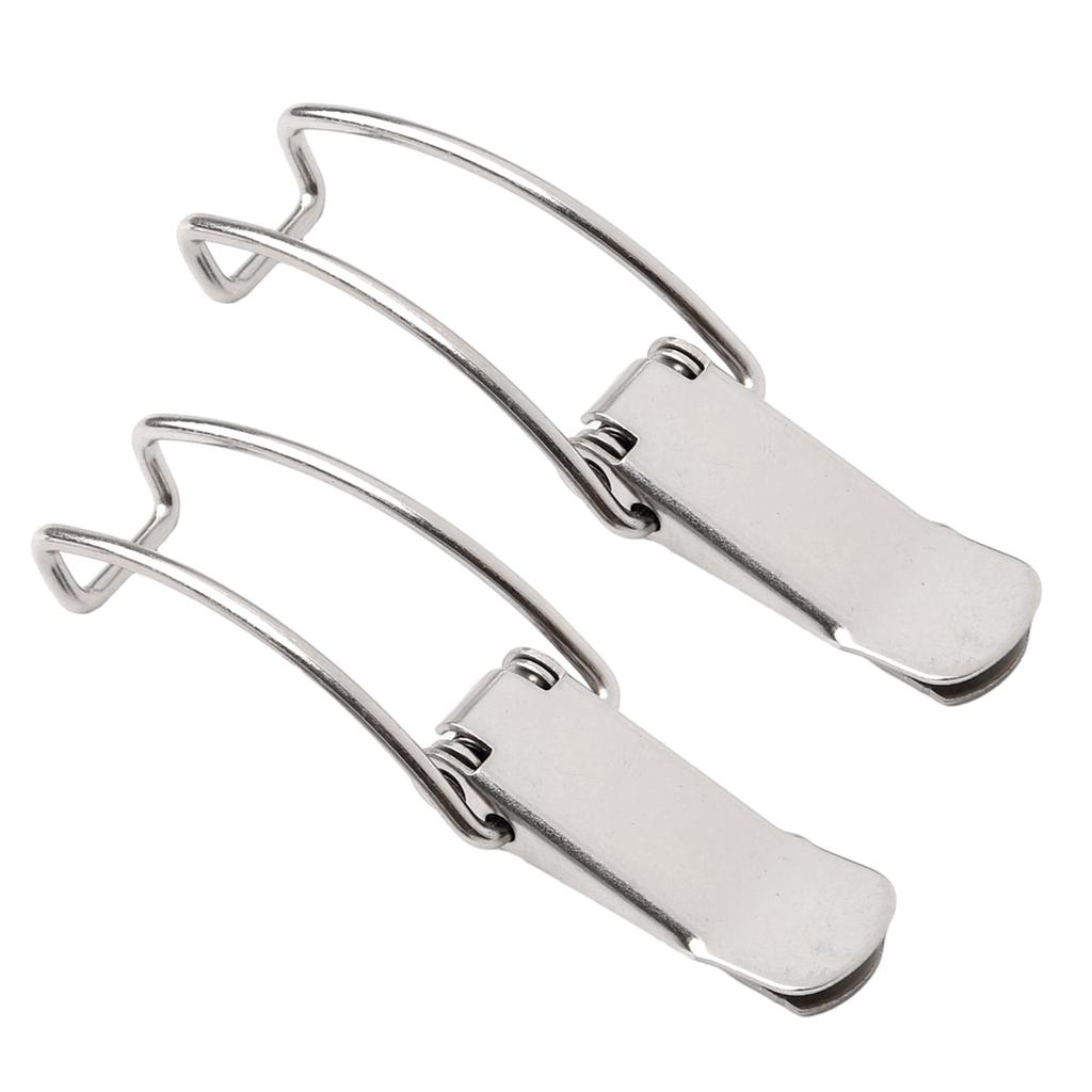 2PCS Cabinet Box Hasp Lock Spring Loaded Latch Catch Toggle Hasp  Storage Box Lock Hasp Stainless Steel Hook Lock Hardware