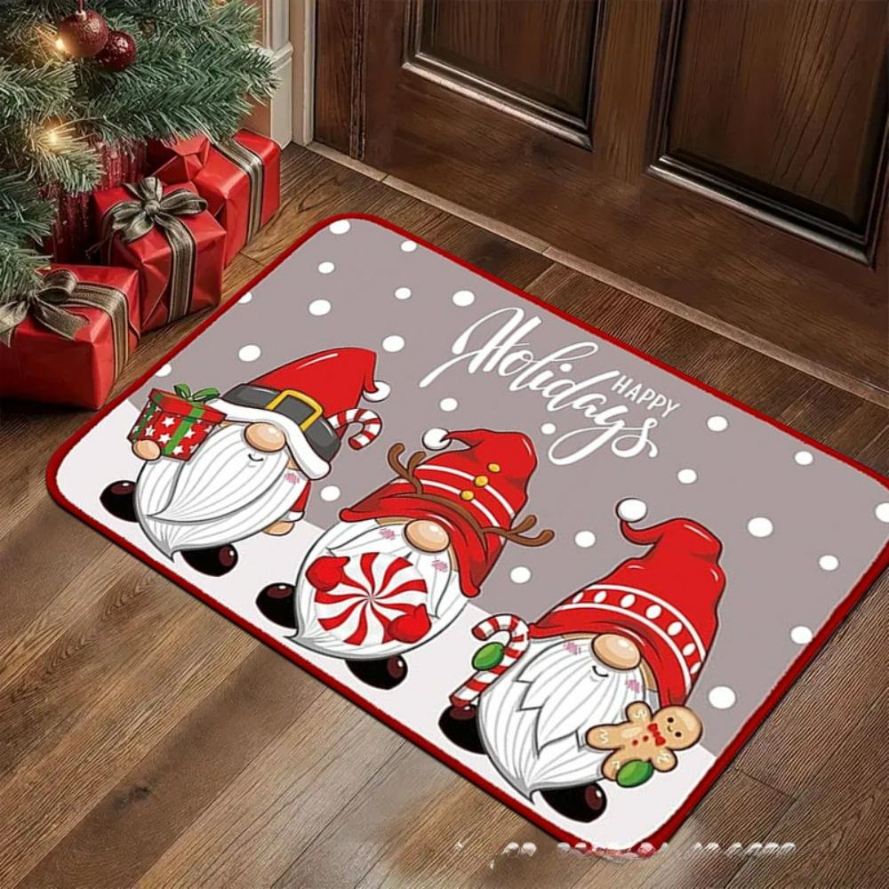 Christmas Holiday Welcome Rug Doormat Festive NonSlip Door Rug for Living Room Bedroom Kitchen Entrance Home Seasonal Decor