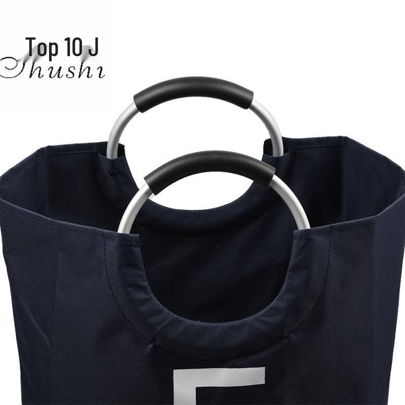 Large Round Printed Oxford Cloth Laundry Basket - Stylish Home Storage