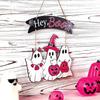 Wooden Halloween Ghost Door Sign Cartoon Haunted House Hanging Door Plate  Halloween